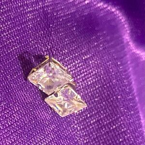 10k white tone earrings